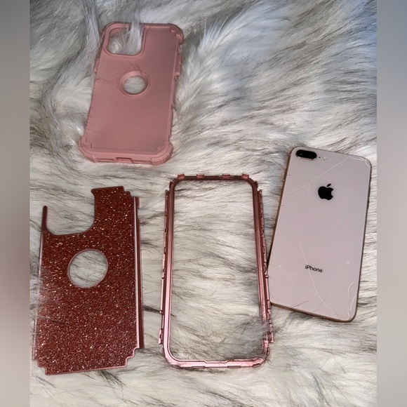 Rose gold pink glitter iPhone 13 Plus phone case - Picture 2 of 6